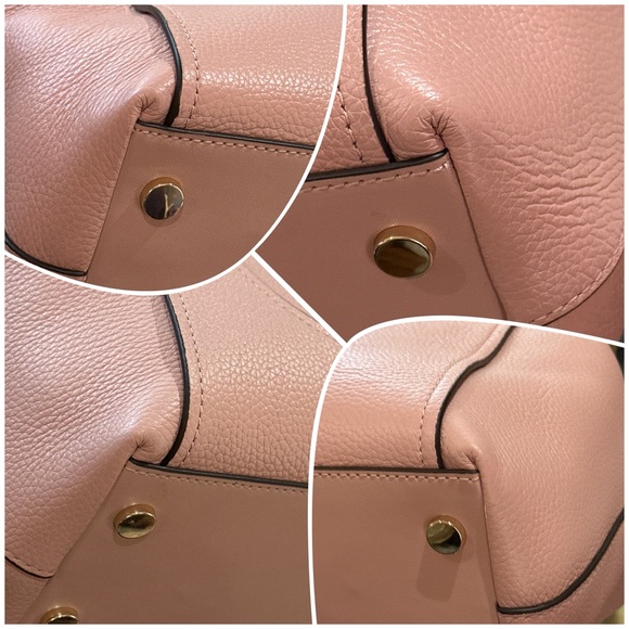 Authentic Michael Kors “Molly” Large Pebble Leather Shoulder Tote in Smokey Rose - Picture 8 of 16